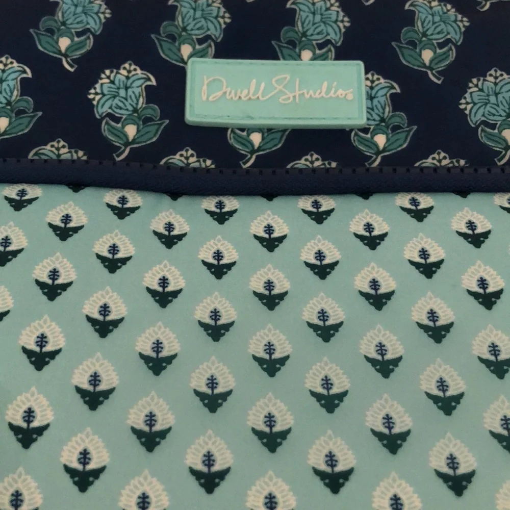 Dwell studios nwt Blue floral Cosmetic Bag 11 x 9